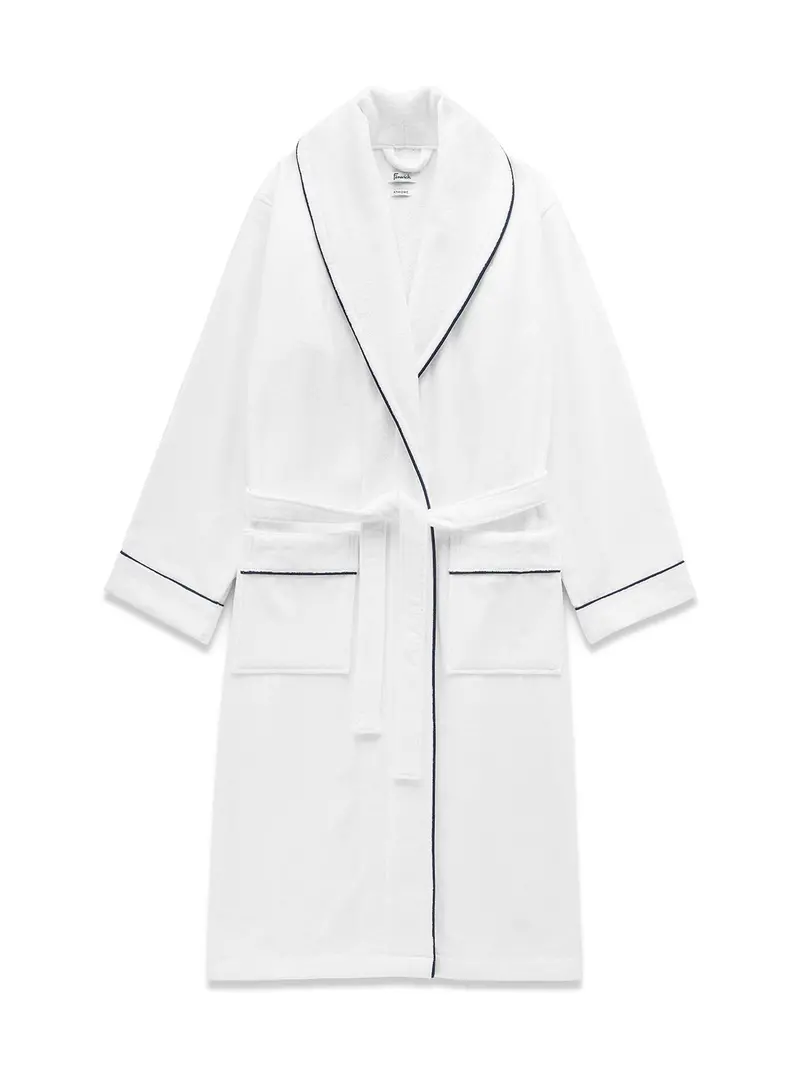 Claygate Bath Robe White/Navy 1