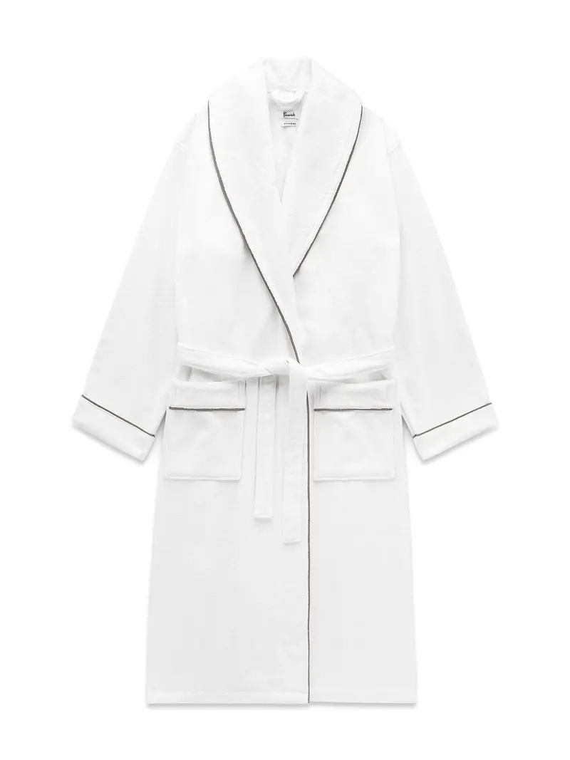 Claygate Bath Robe White/Silver 1