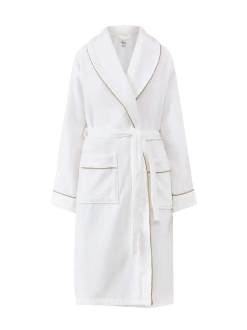 Claygate Bath Robe White/Truffle 1
