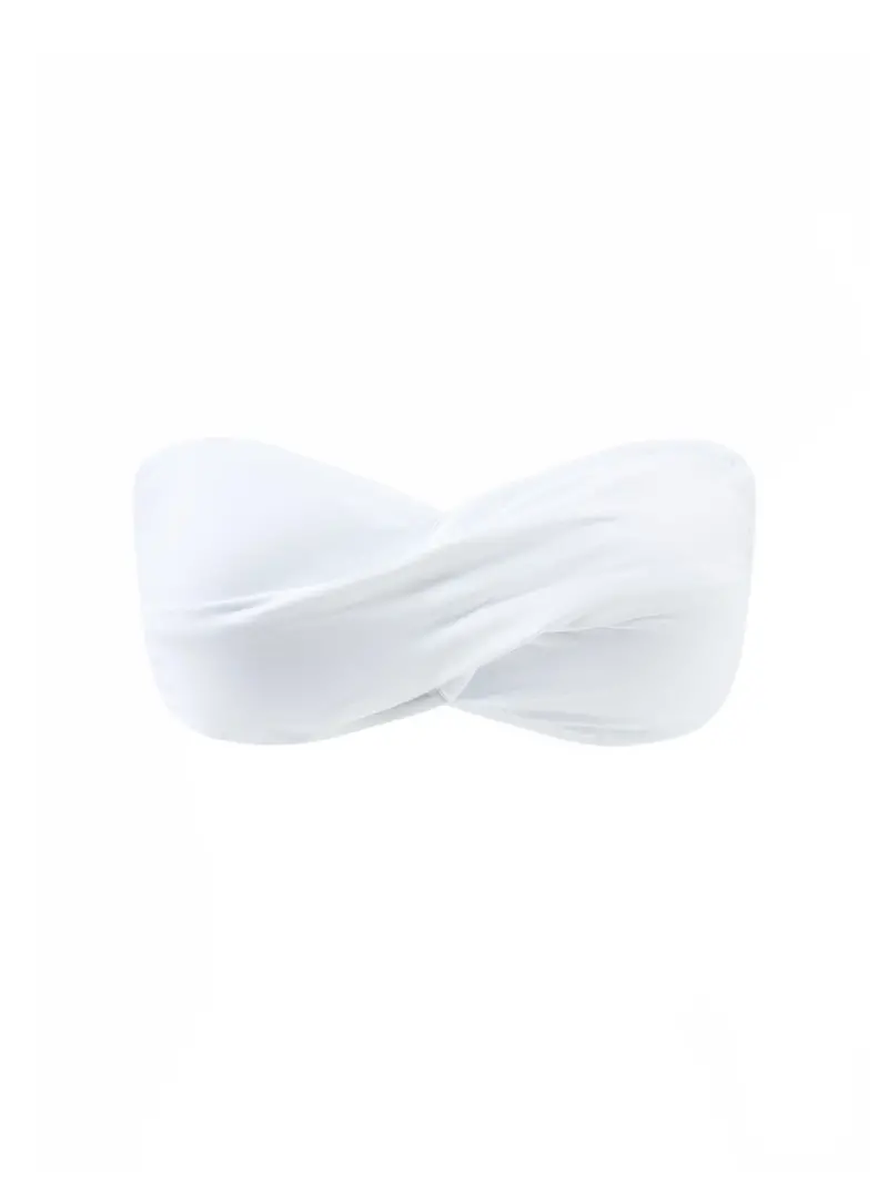 Collective Twist Bandeau Bikini Top White 1