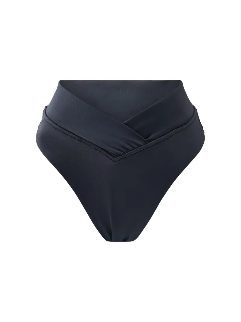 Collective V Front High Cut Bikini Bottom Black 1