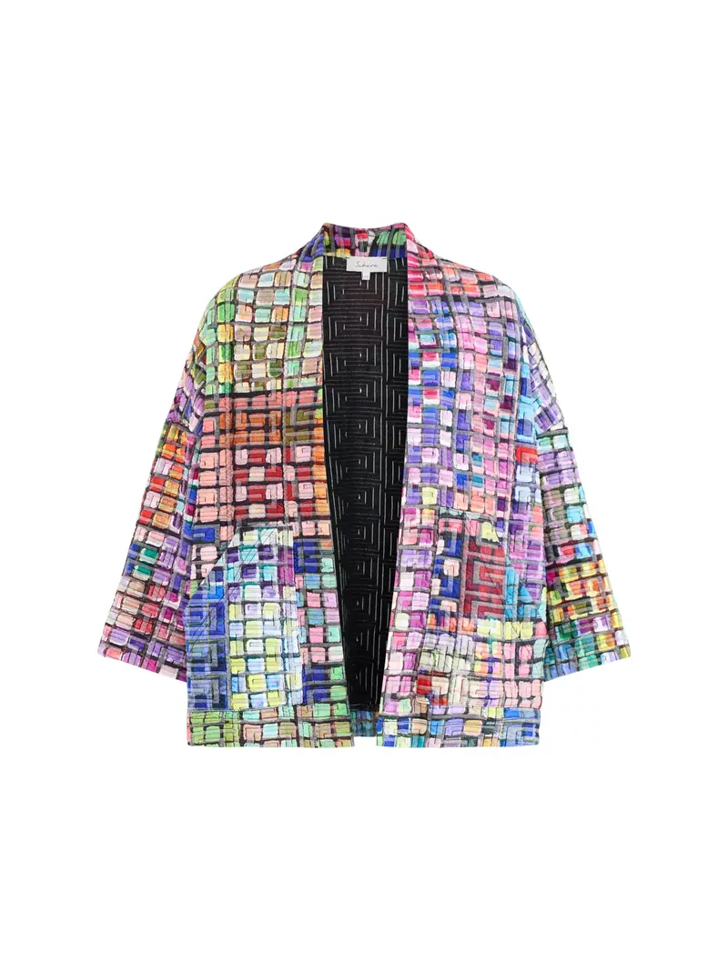 Coloured Glass Tiles Jersey Jacket Multi 1