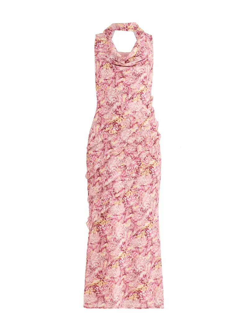 Constance Scarf Maxi Dress Abstract Print 1