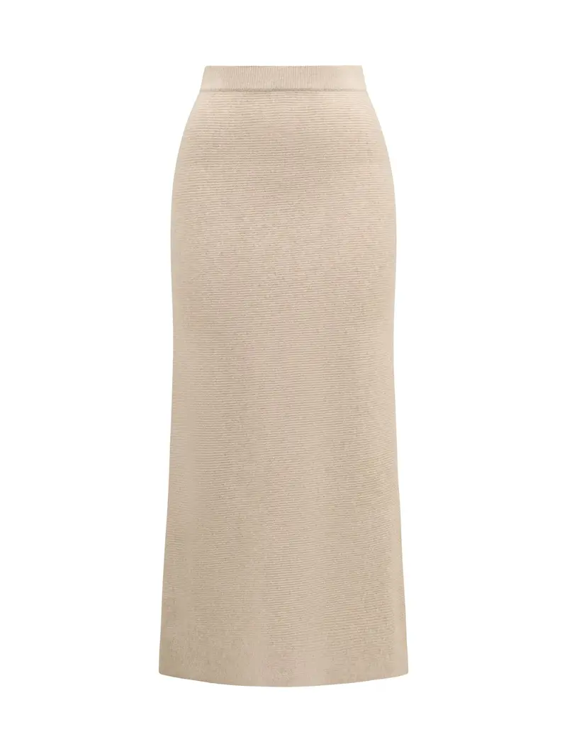 Cora Knitted Midi Skirt Nude 1