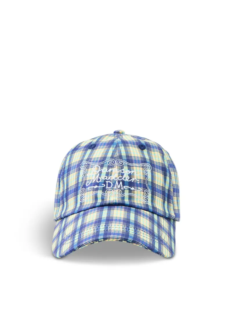 Cotton Check Cap Blue 1
