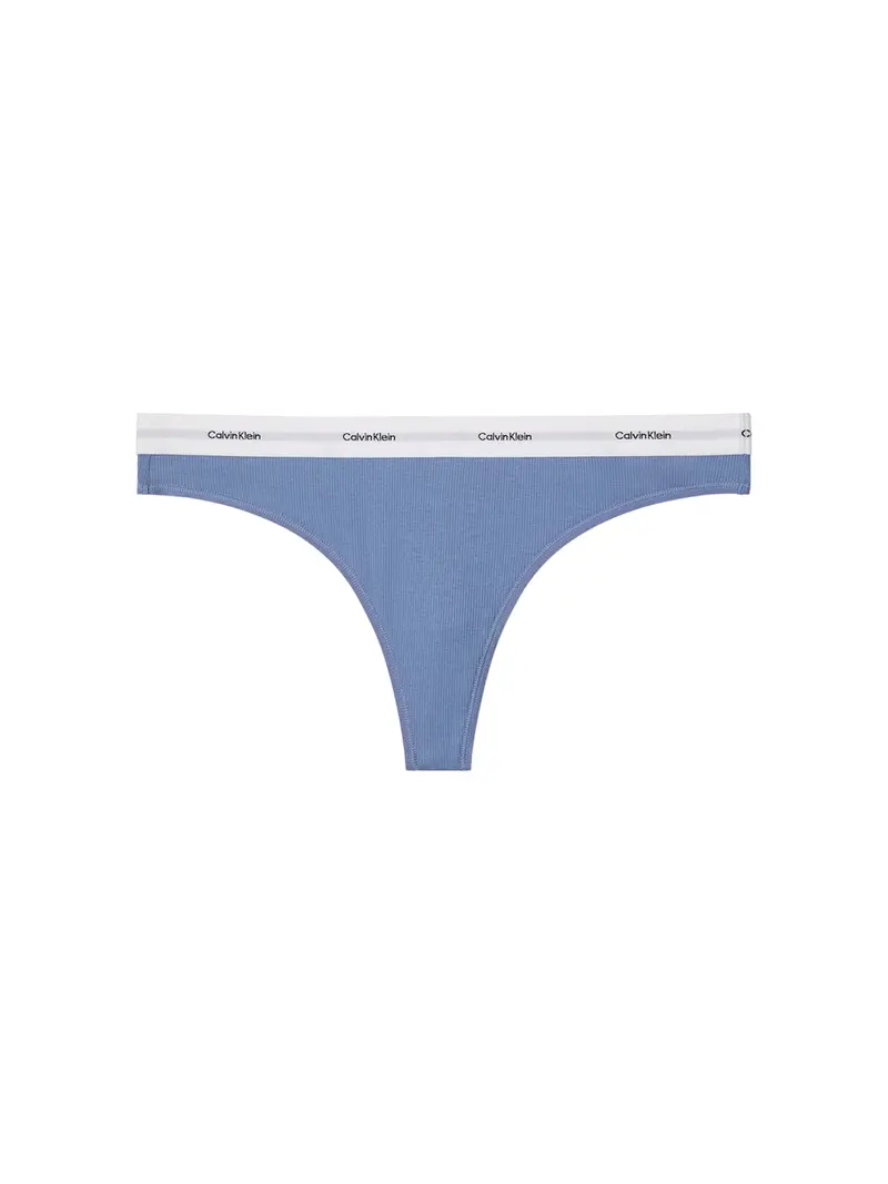 Cotton Stretch Rib Thong Blue 1