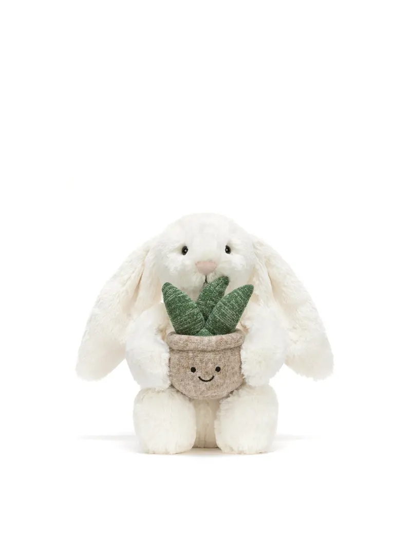 Cream Bunny With Plant 1