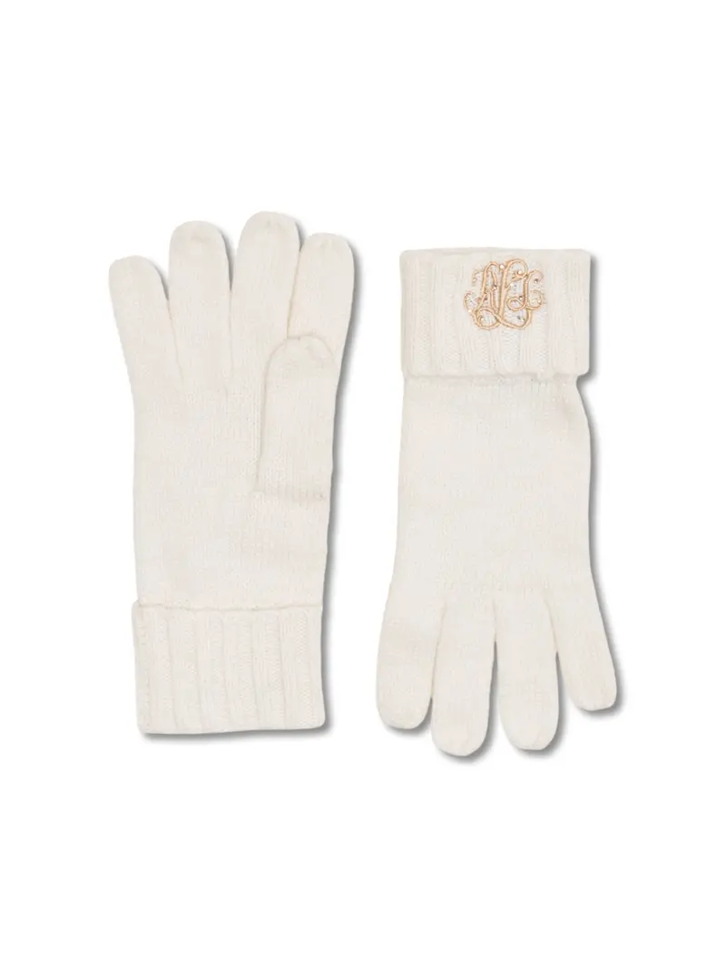 Crest Embroidered Gloves Navy 1