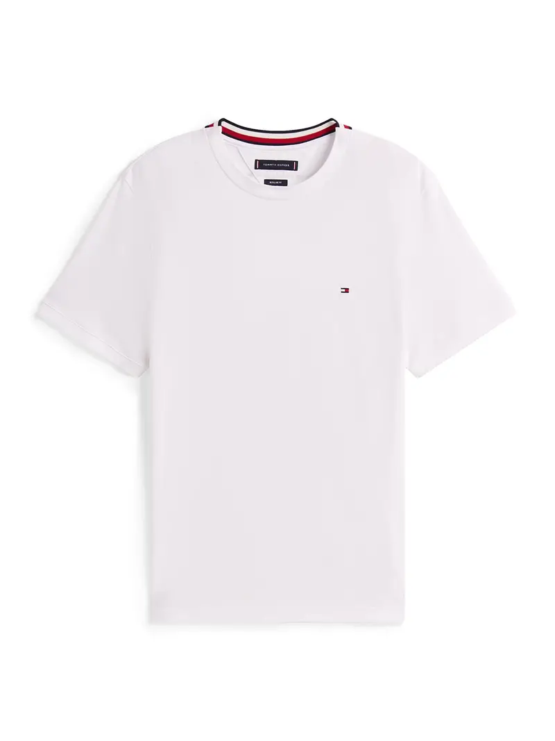 Crew Neck Piqué T-Shirt White 1