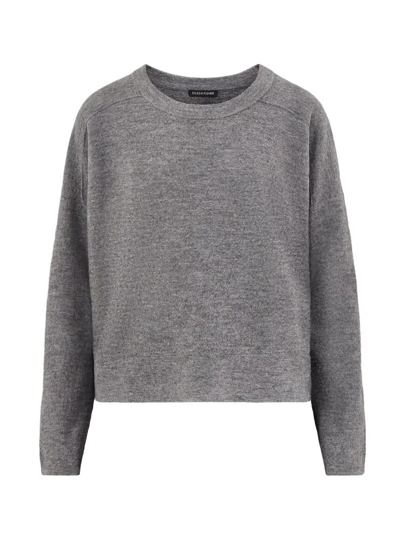 Crew Neck Wool Sweater Taupe 1