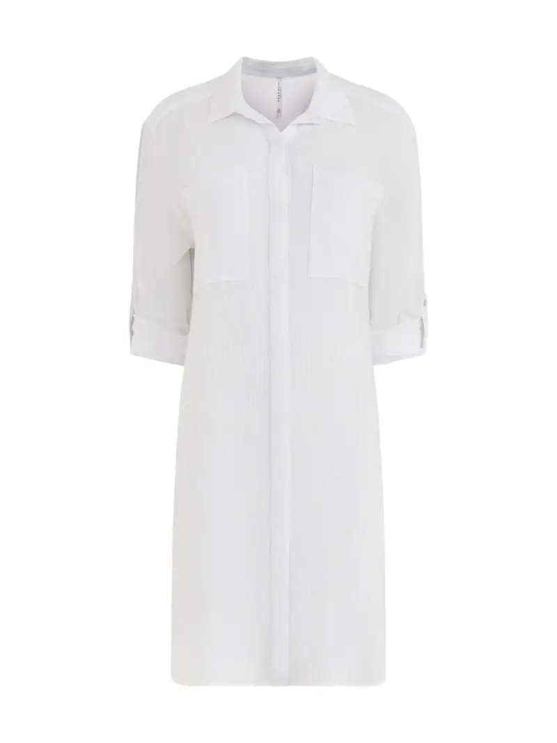 Crinkle Twill Beach Shirt White 1