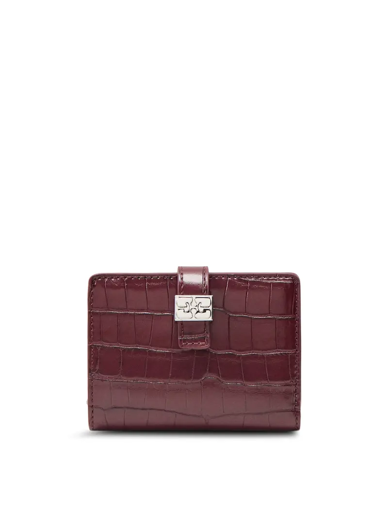 Croco Card Holder Burgundy 1