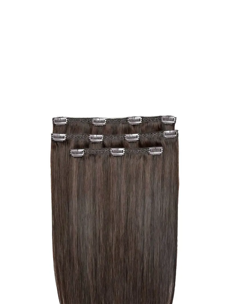 Deluxe Clip Ins 18 Inch Dark Chocolate 1