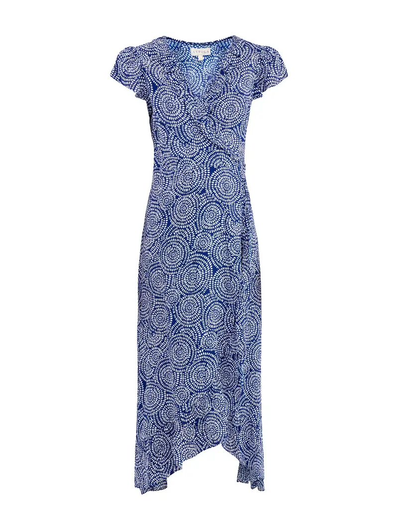 Demi Ecovero Wrap Midi Dress Navy 1