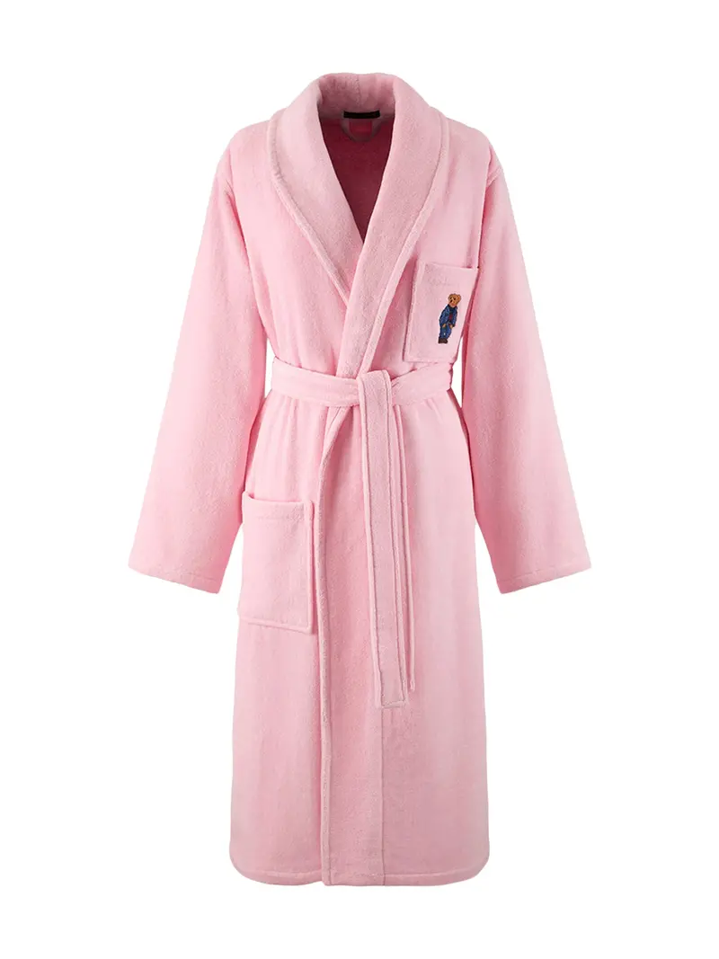 Denim Bear Bathrobe Pink 1