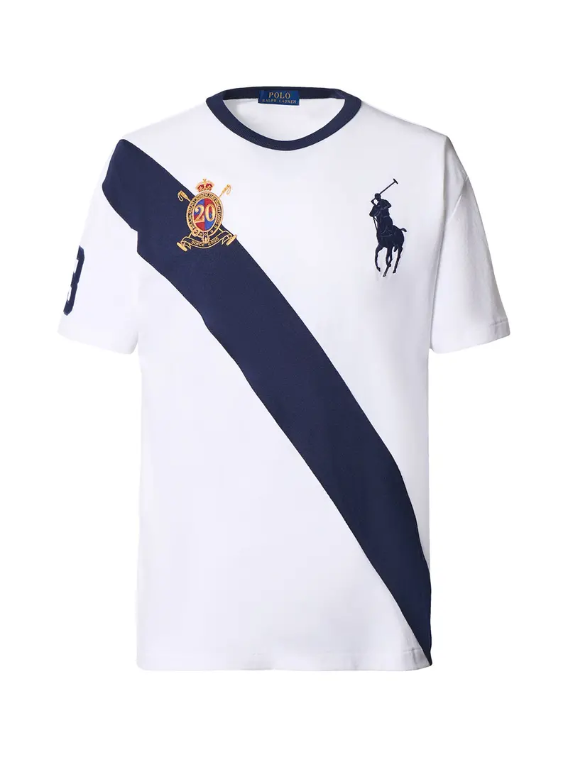 Diagonal Stripe Logo Tee White 1