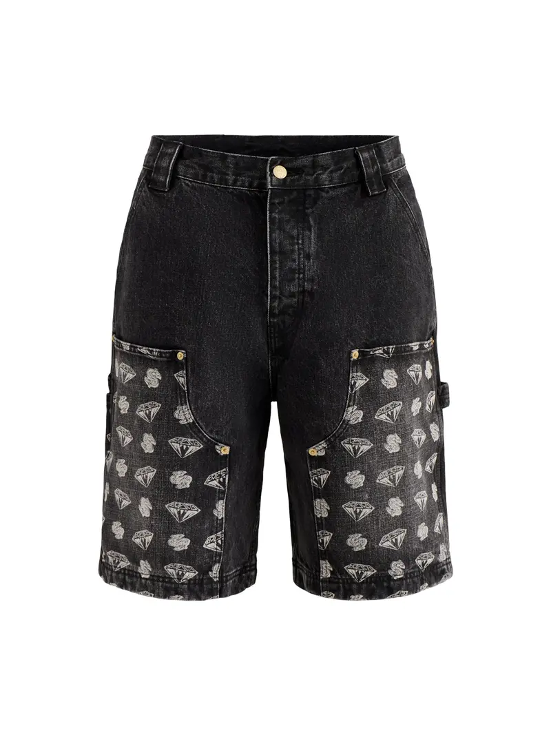 Diamonds & Dollars Denim Carpenter Shorts 1