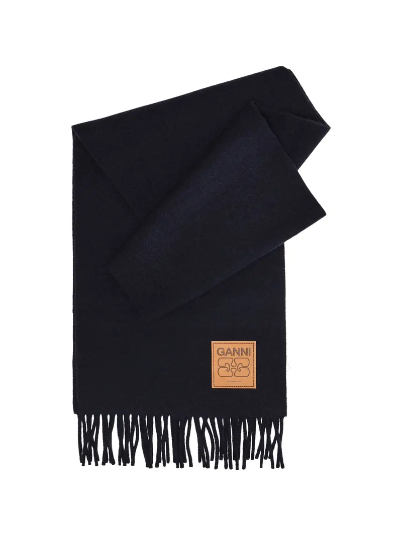 Double Face Wool Scarf Sky Captain 1