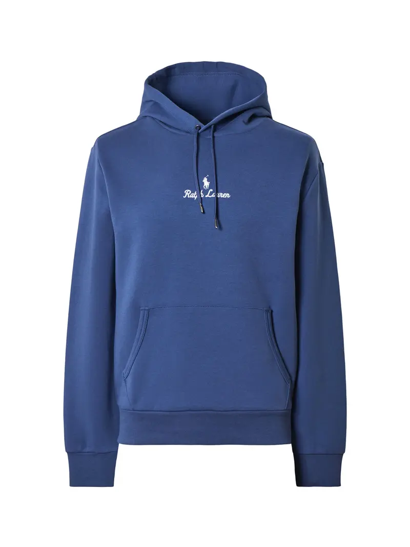 Double Knit Central Rope Logo Hoodie Blue 1