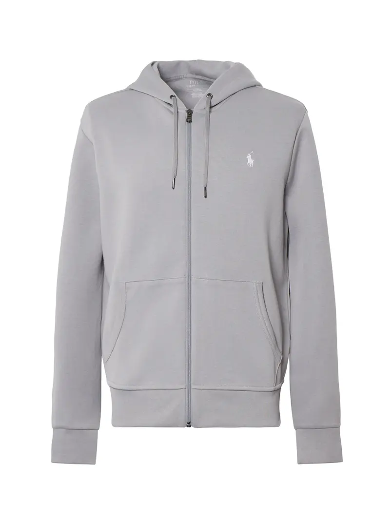 Double Knit Zip Up Hoodie Grey 1