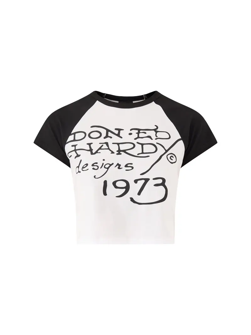 Drawn Panther Ringer T-Shirt White 1