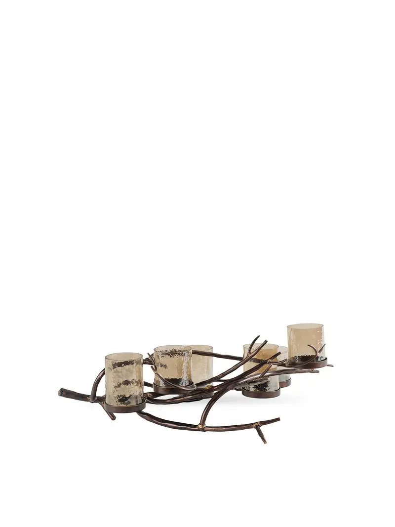 Ember 6 Light Candle Holder Brown 1