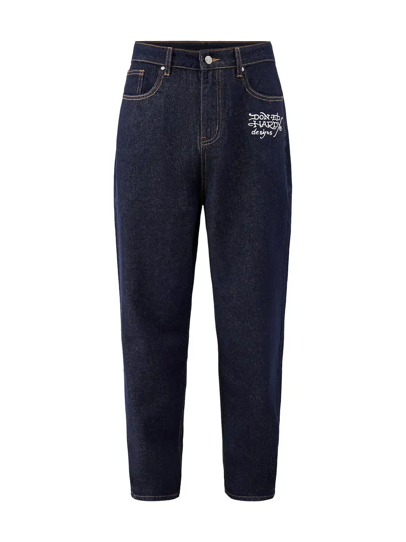 Embroidered Panther Relaxed Jeans Blue 1