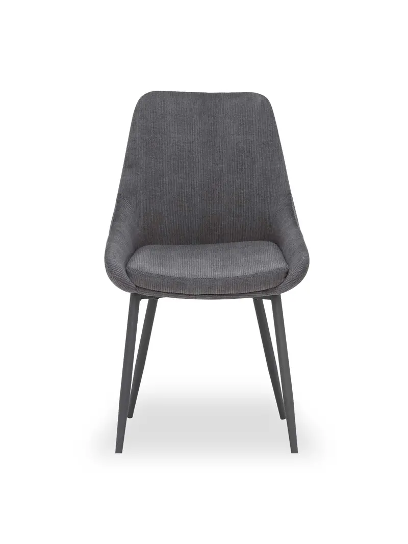 Emmett Cord Fabric Dining Chair Grey 1