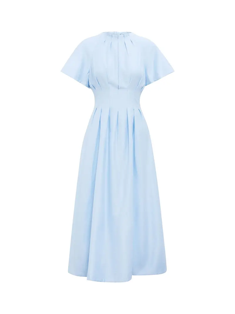 Everly Seam Detail Midi Dress Blue 1