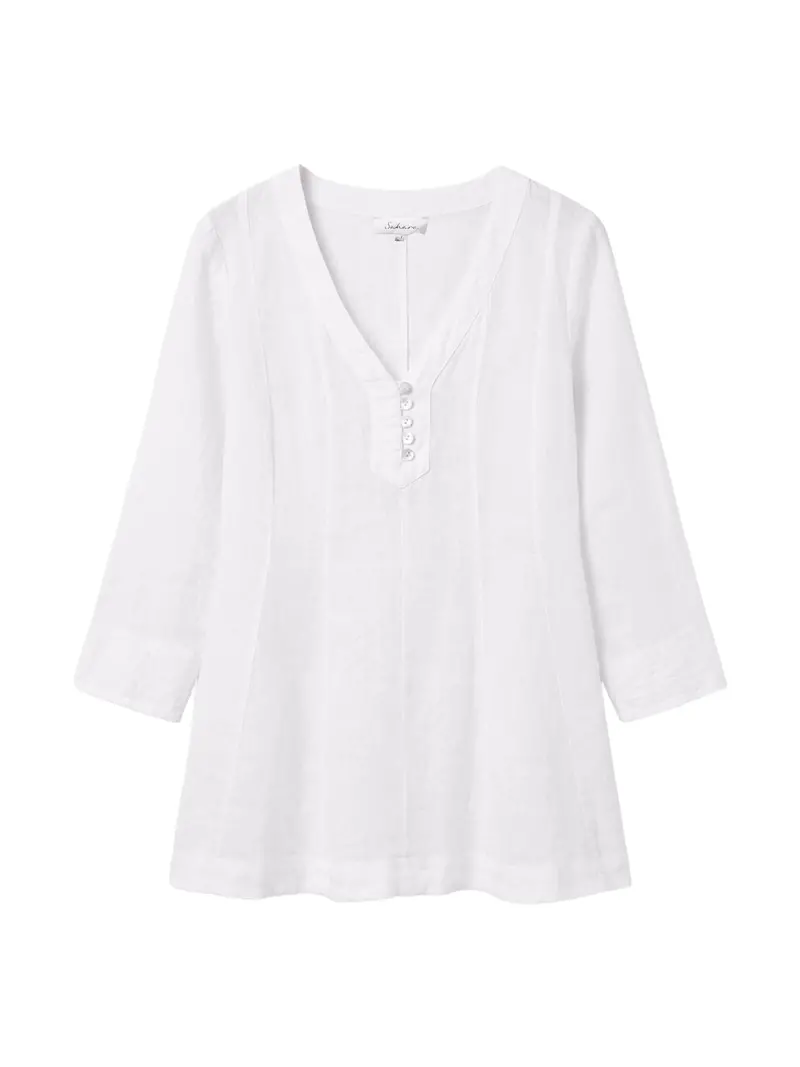 Fine Linen Tunic Shirt White 1