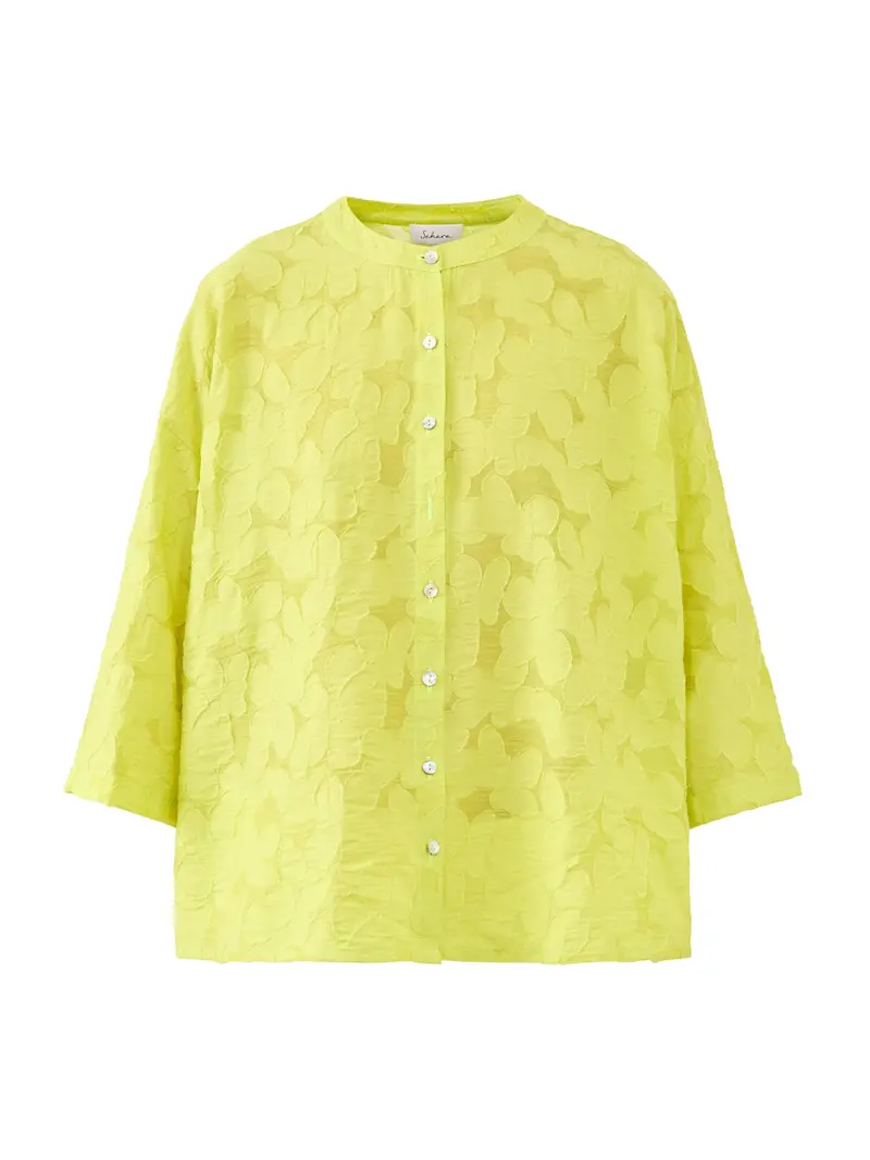 Floral Burnout Shirt Yellow 1
