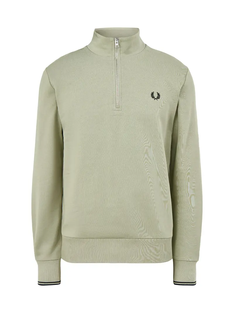 Fred Perry Half Zip Sweatshirt Green 1