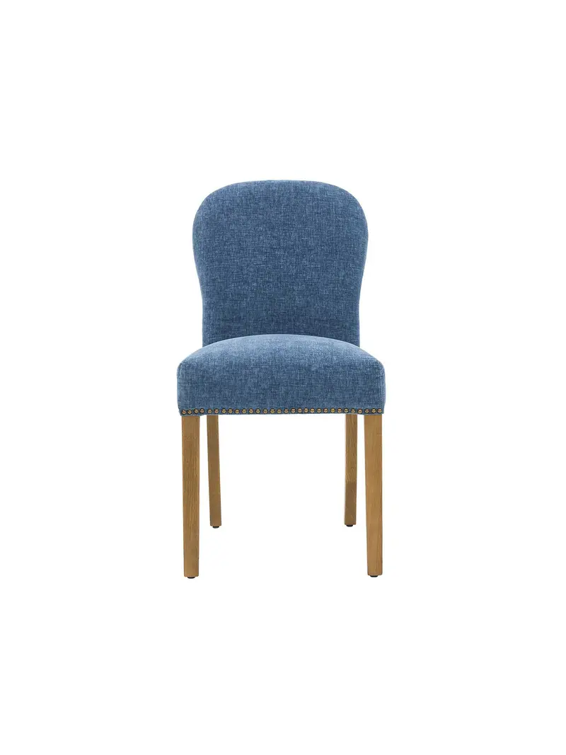 Gable Blue Fabric Dining Chair With Light Legs 1