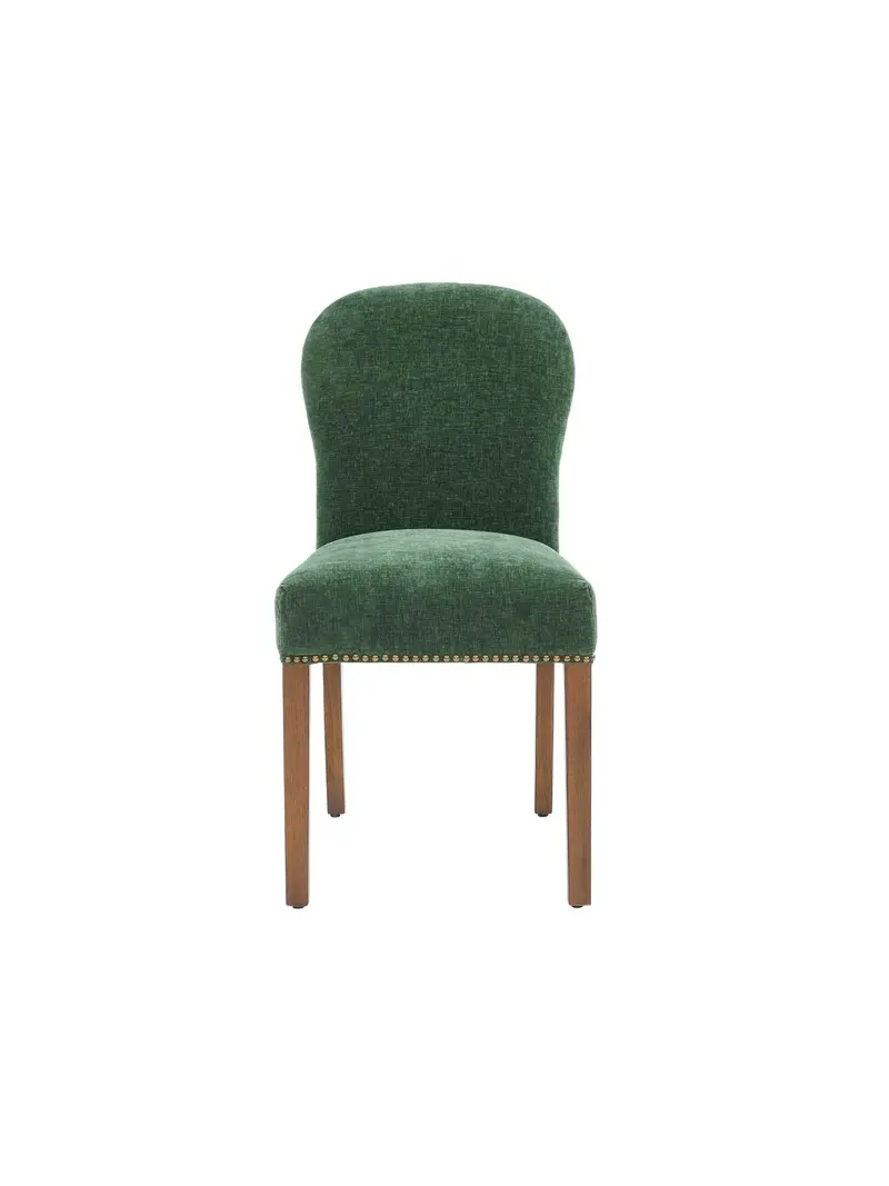Gable Green Fabric Dining Chair With Dark Legs 1