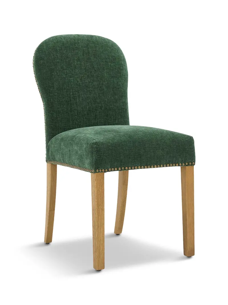 Gable Green Fabric Dining Chair With Light Legs 1