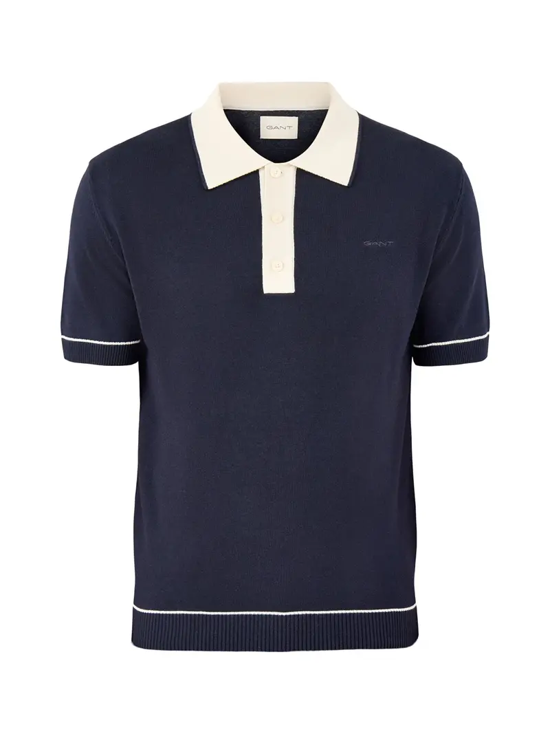 Gant Cotton Modal Polo Shirt Evening Blue 1