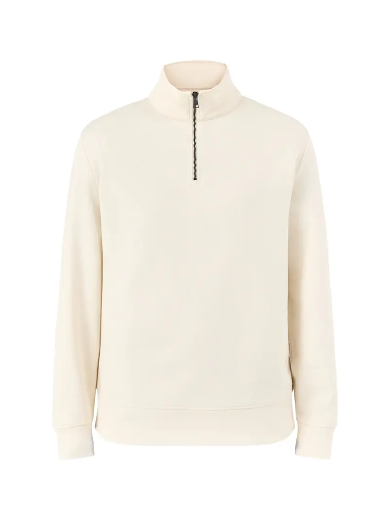 Gant Interlock Half Zip Sweatshirt Cream 1