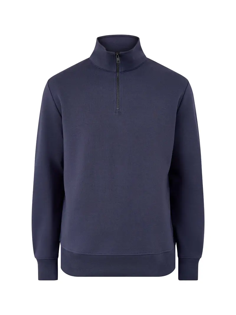 Gant Interlock Half Zip Sweatshirt Evening Blue 1