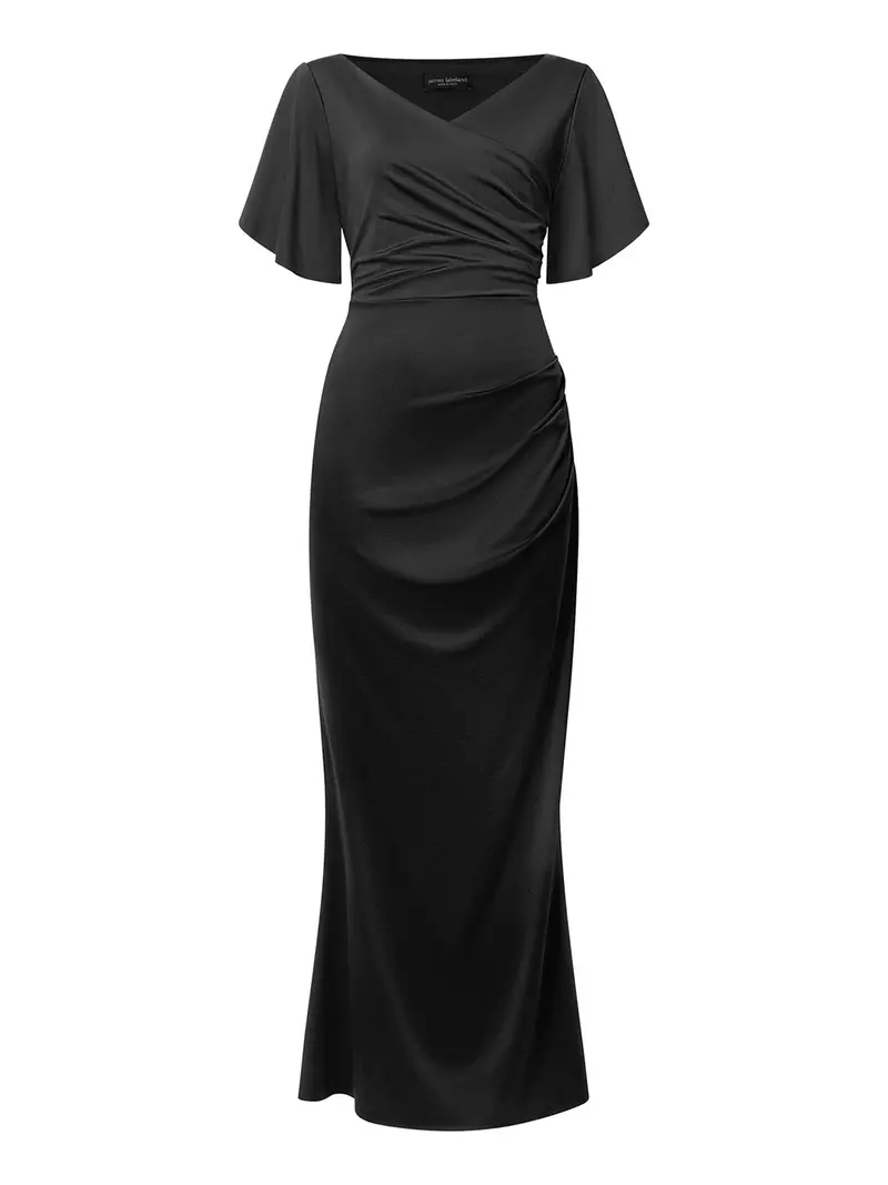 Gathered Maxi Dress Black 1