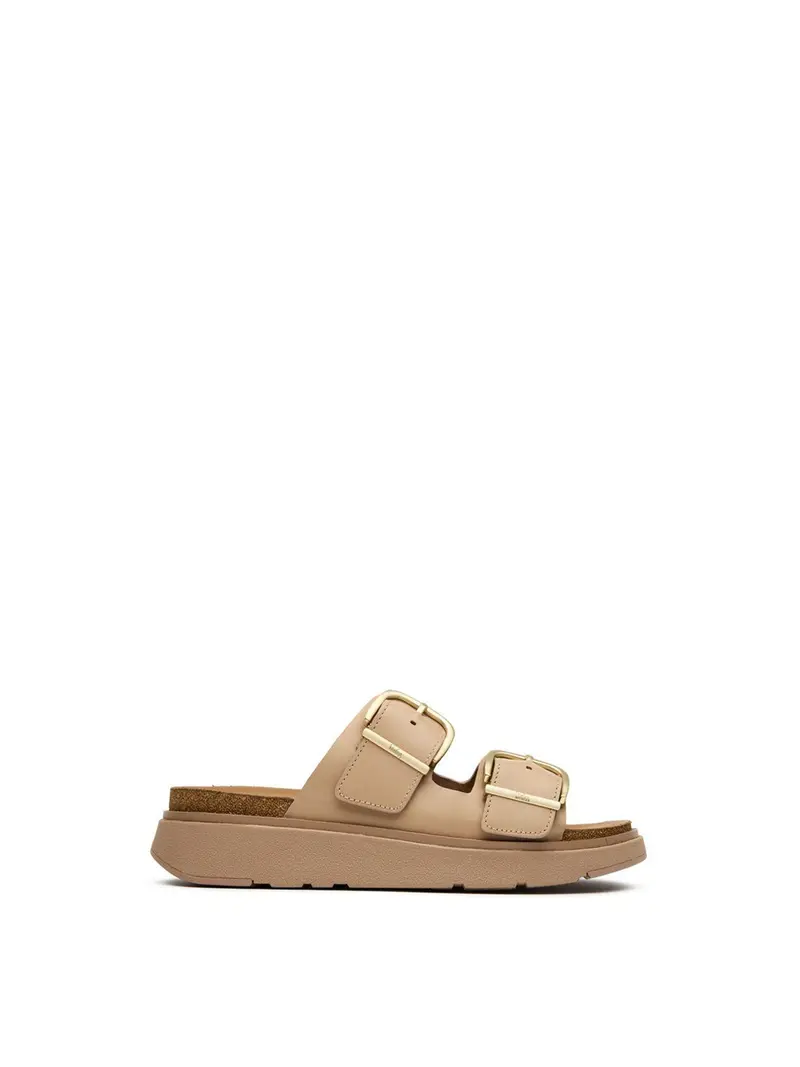Gen-Ff Buckle Two-Bar Sandals Taupe 1