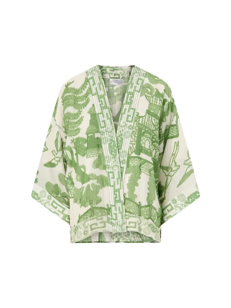 Giant Willow Print Kimono Green 1