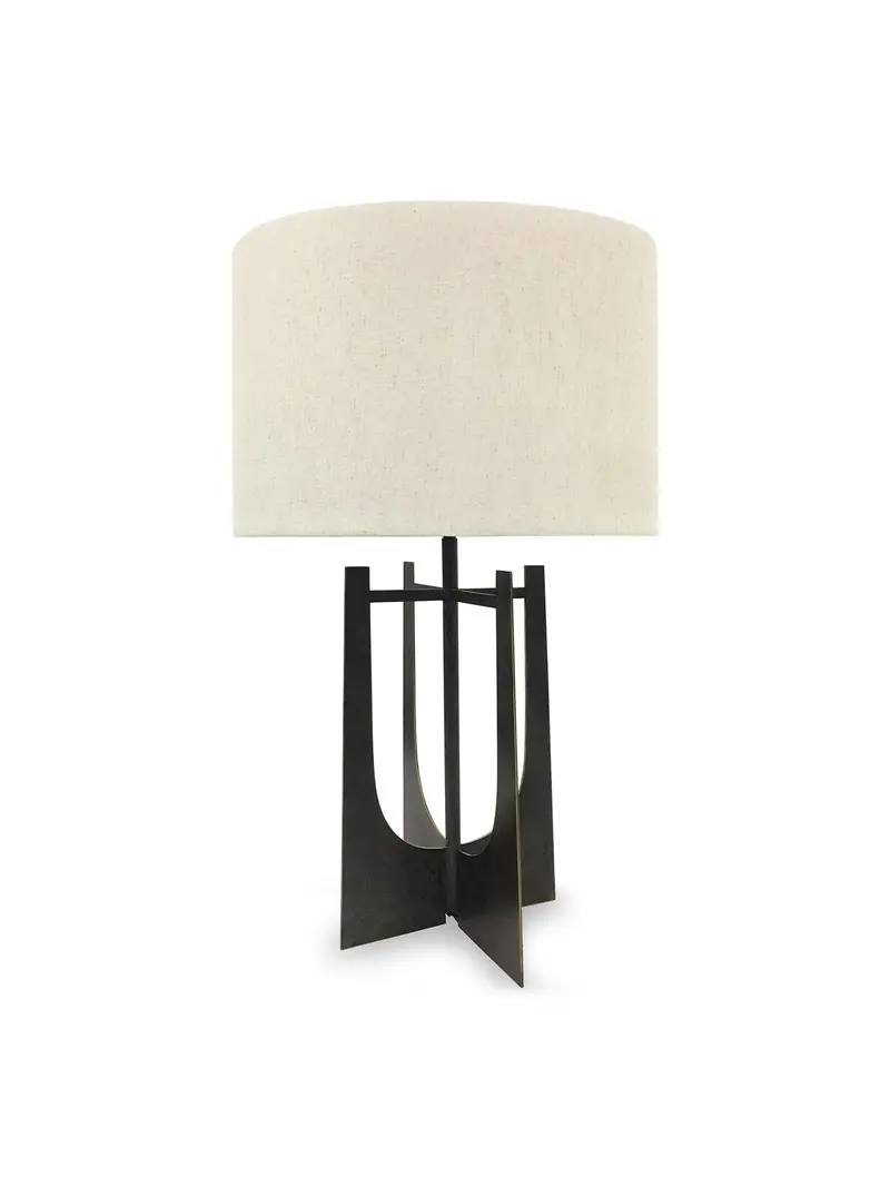 Glenthorpe Hammered Iron Table Lamp Brown 1