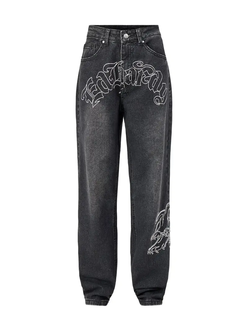 Gothic Panther Relaxed Jeans Black 1