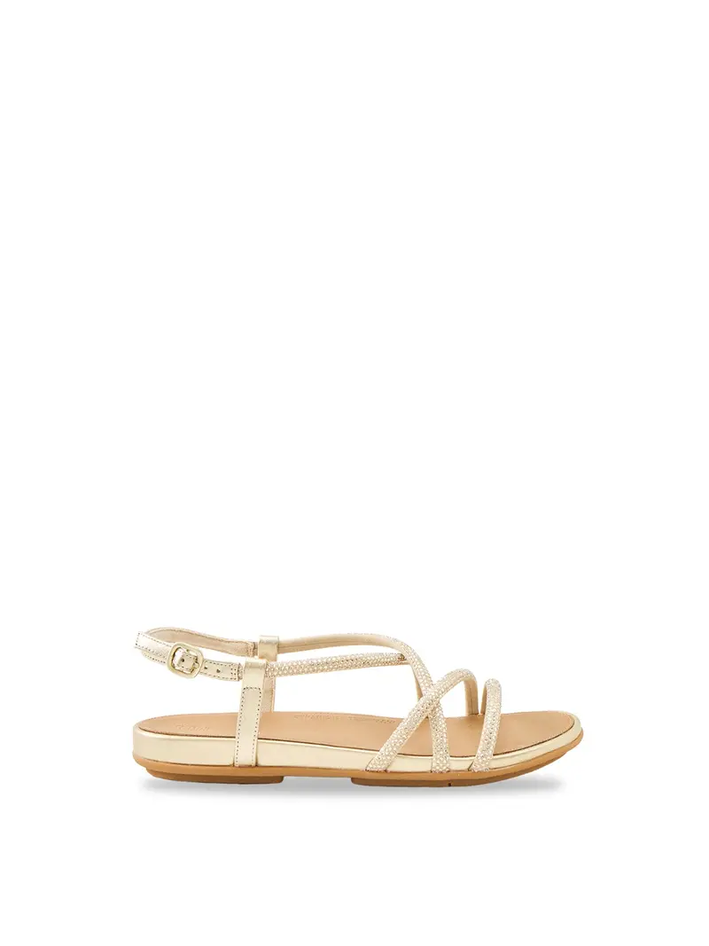 Gracie Crystal Strappy Sandals Gold 1