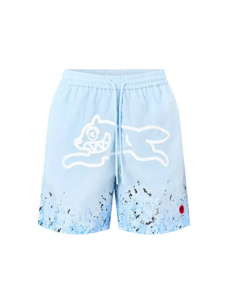 Gradient Snakeskin Running Dog Swim Shorts Blue 1