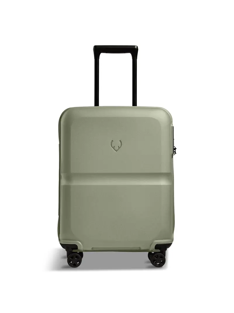 Green Single Stripe Spin Suitcase 55Cm 1