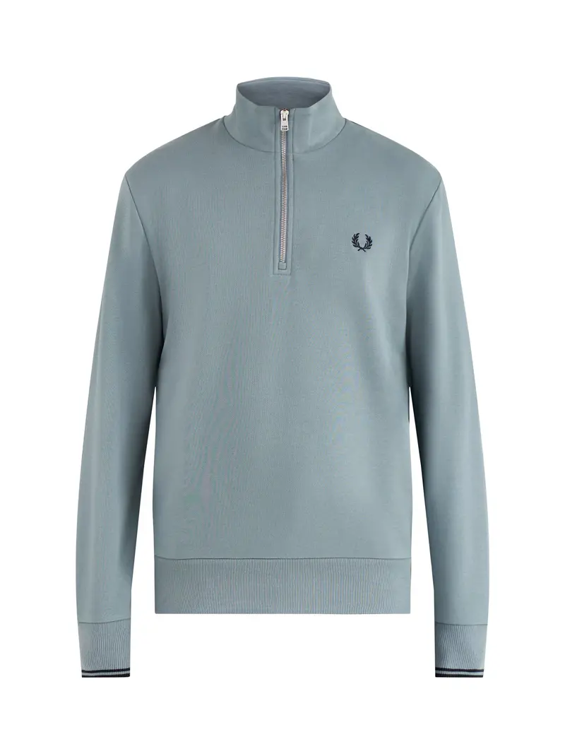 Half Zip Sweatshirt Grey Marl 1