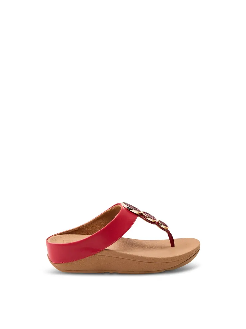 Halo Bead-Circle Toe-Post Sandals Burnt Berry 1