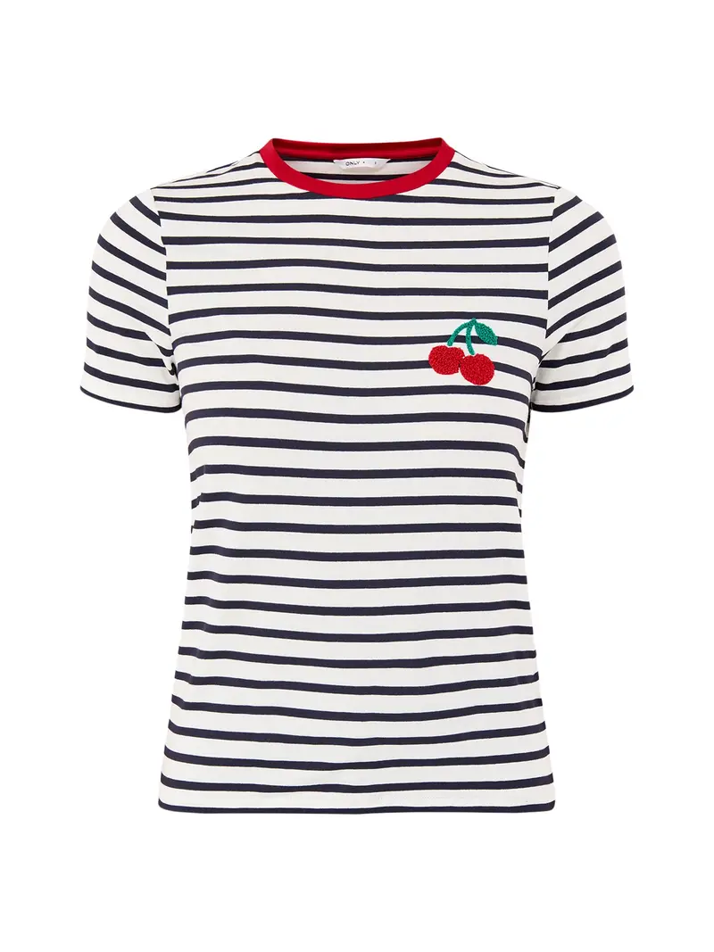 Heart Print Short Sleeve T Shirt White 1