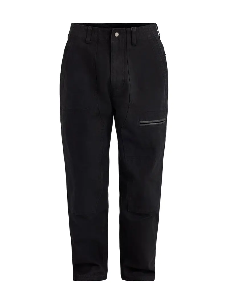 Heavy Canvas Destroyed Double Knee Pants Black 1